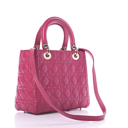 Christian Dior Lambskin Cannage Medium Lady Dior Pink 4 of 14