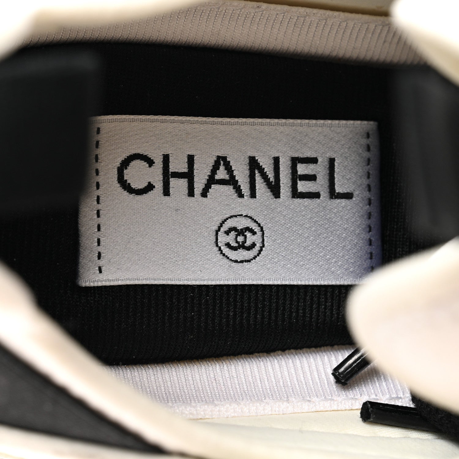 Chanel Velvet Calfskin Mixed Fibers CC Sneakers 39 Ivory Black 7 of 9
