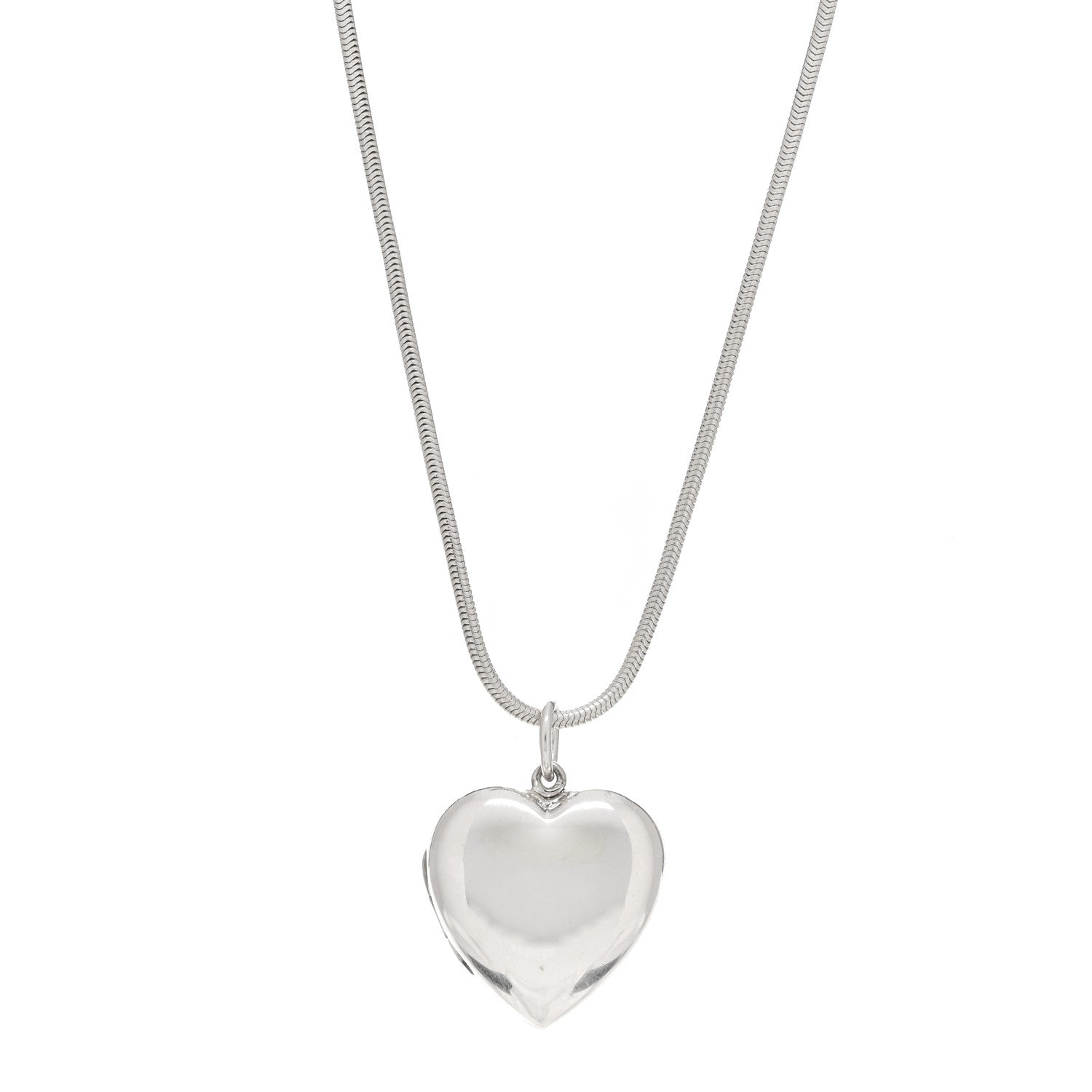 Tiffany Sterling Silver Large Heart Locket Pendant Necklace 1 of 5