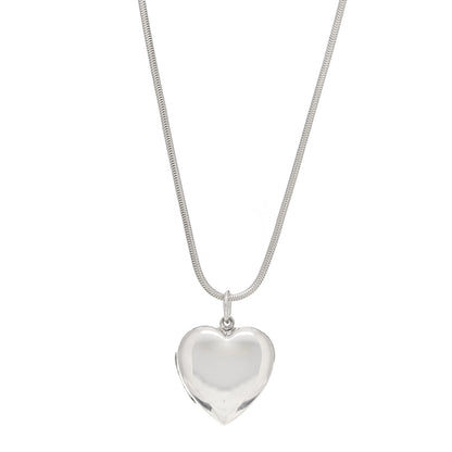 Tiffany Sterling Silver Large Heart Locket Pendant Necklace 1 of 5