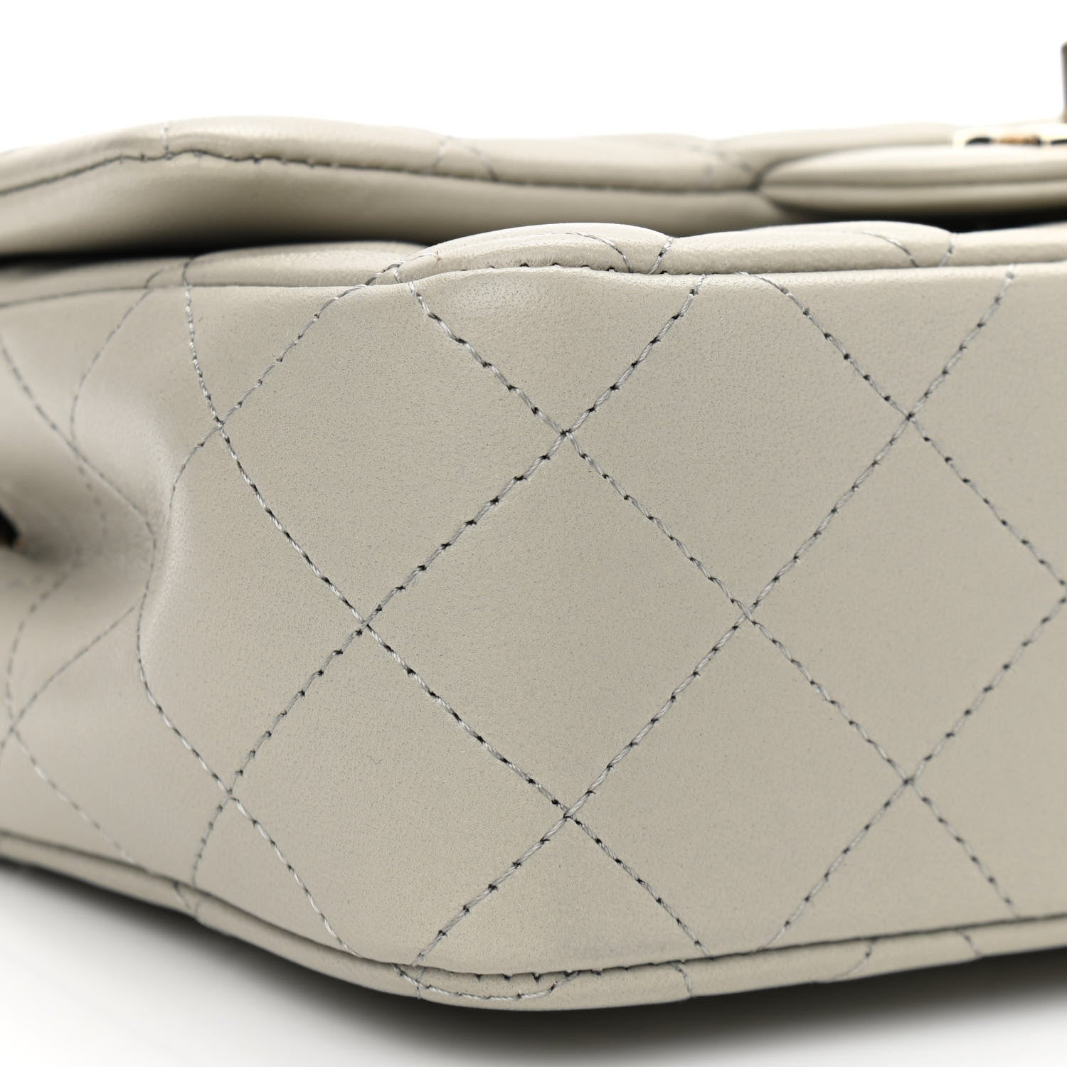 Chanel Lambskin Quilted Mini Rectangular Flap Grey 9 of 10