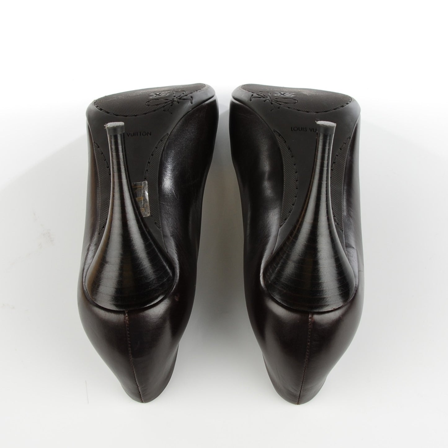 Smooth Calfskin Peep Toe Pumps 39 Brown