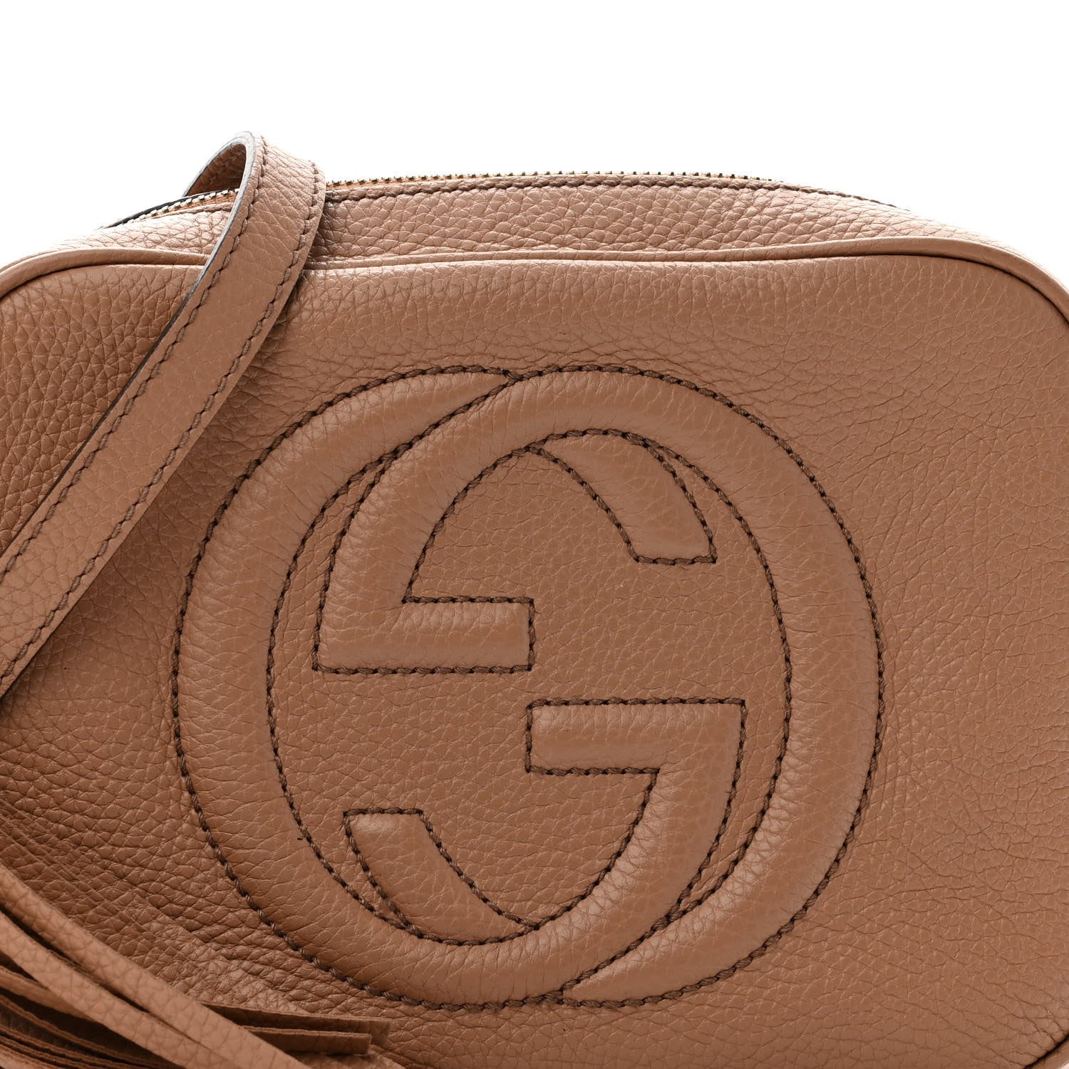 Gucci Pebbled Calfskin Small Soho Disco Bag Camelia 8 of 11
