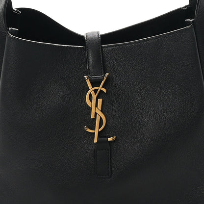 Saint Laurent Smooth Calfskin Small Le 5 A 7 Soft Hobo Black 7 of 9