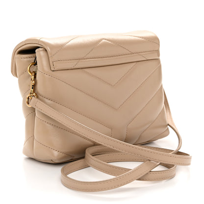 Saint Laurent Calfskin Y Quilted Monogram Toy Loulou Crossbody Bag Dark Beige 3 of 11