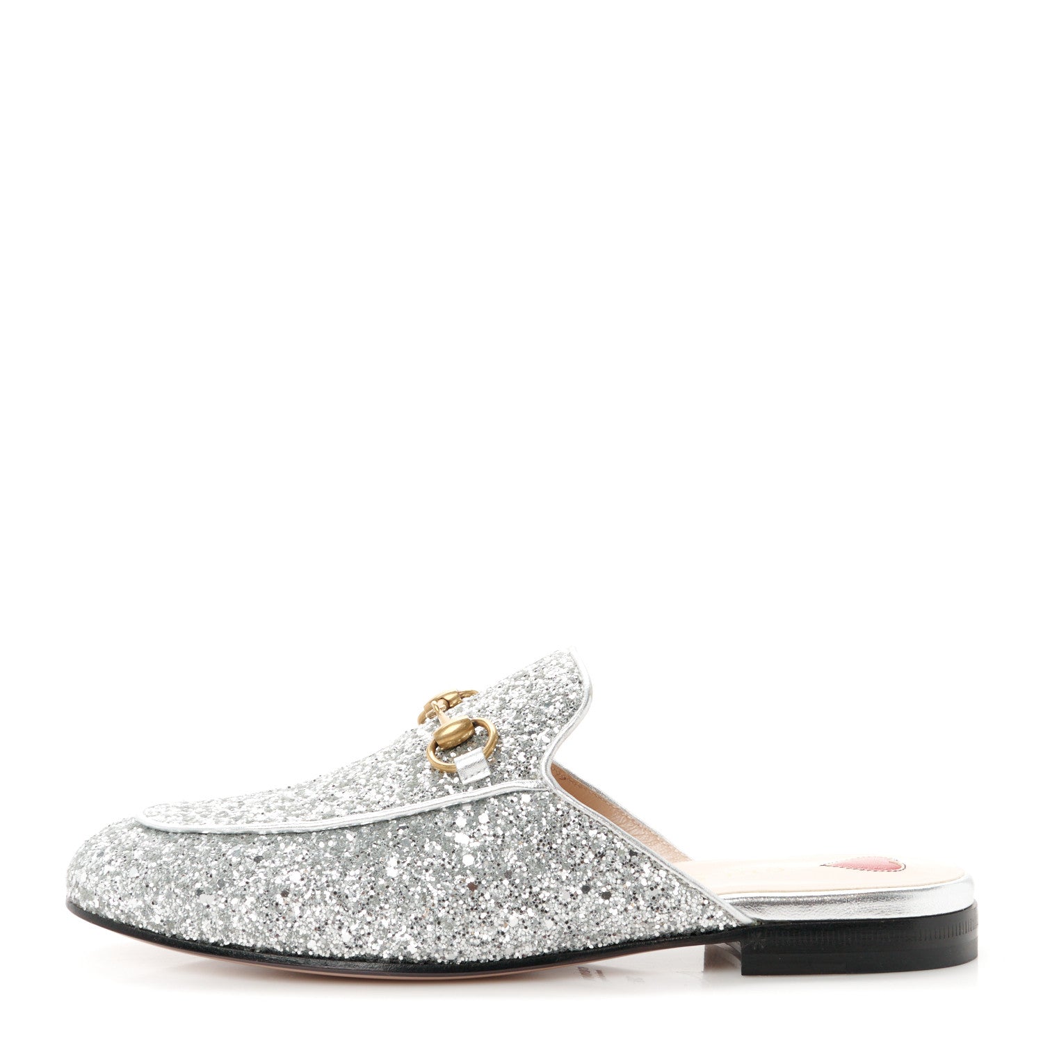 Gucci Glitter Womens Princetown Slippers 36 Silver 1 of 9