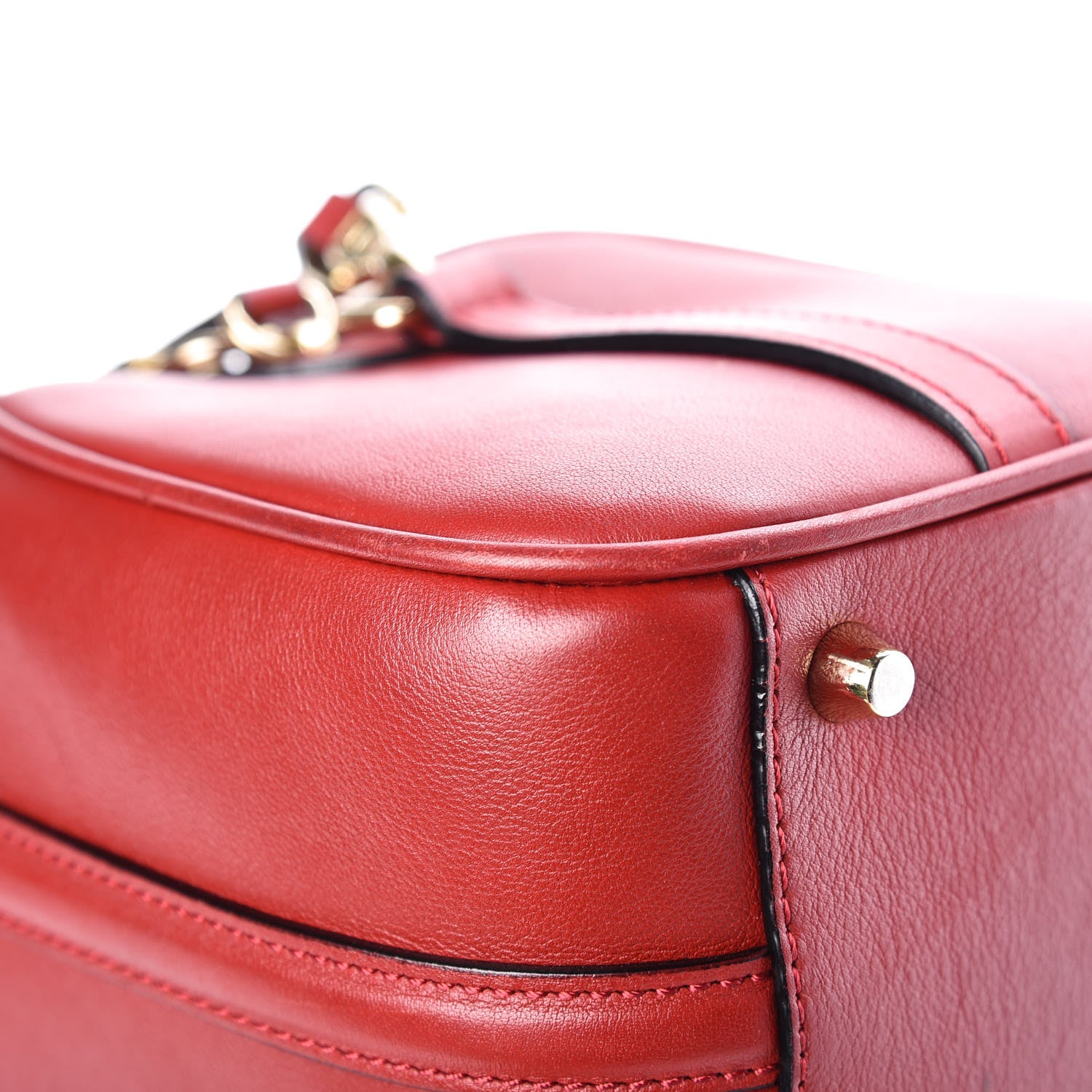 Burberry Soft Calfskin Small Alchester Bowling Bag Red 12 of 13