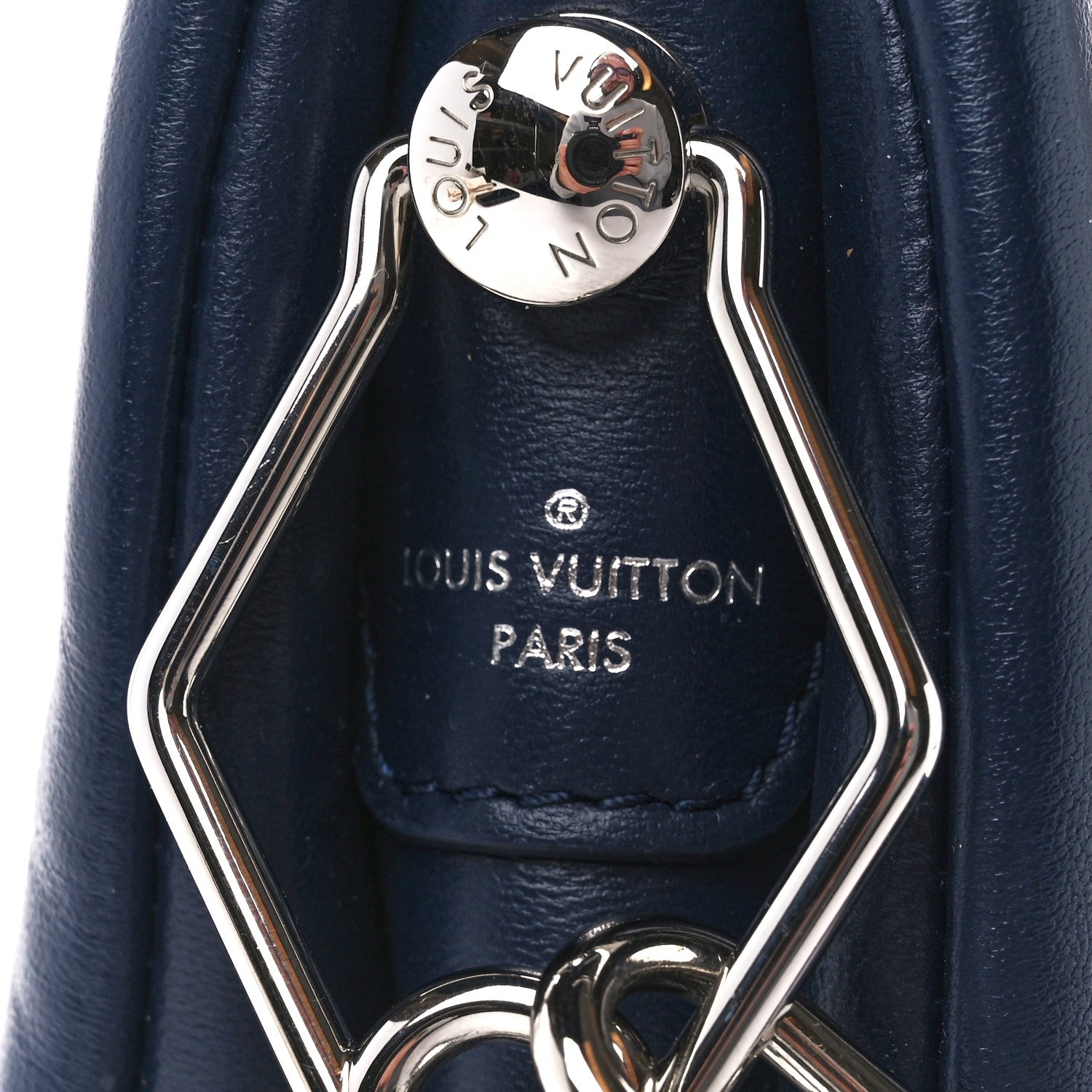 Louis Vuitton Lambskin Embossed Monogram Coussin PM Navy 7 of 11