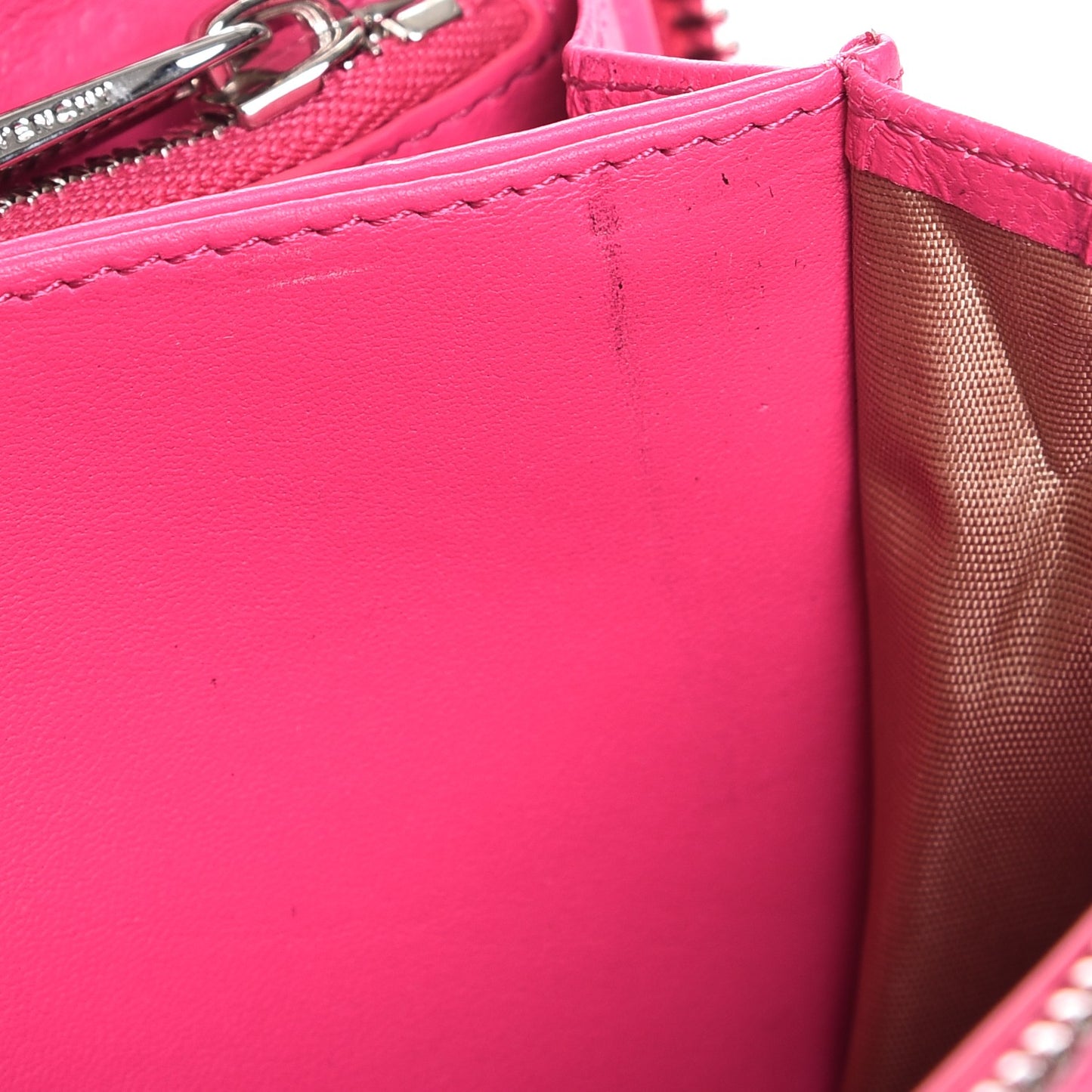 Sugar Goatskin Pandora Zip Around Wallet Shocking Pink