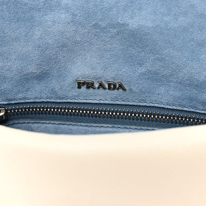 Prada Glace Calf Studded Etiquette Flap Bianco Astra 8 of 12