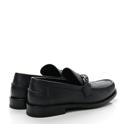 Louis Vuitton Calfskin Mens Major Loafers 7 Navy Blue 4 of 9