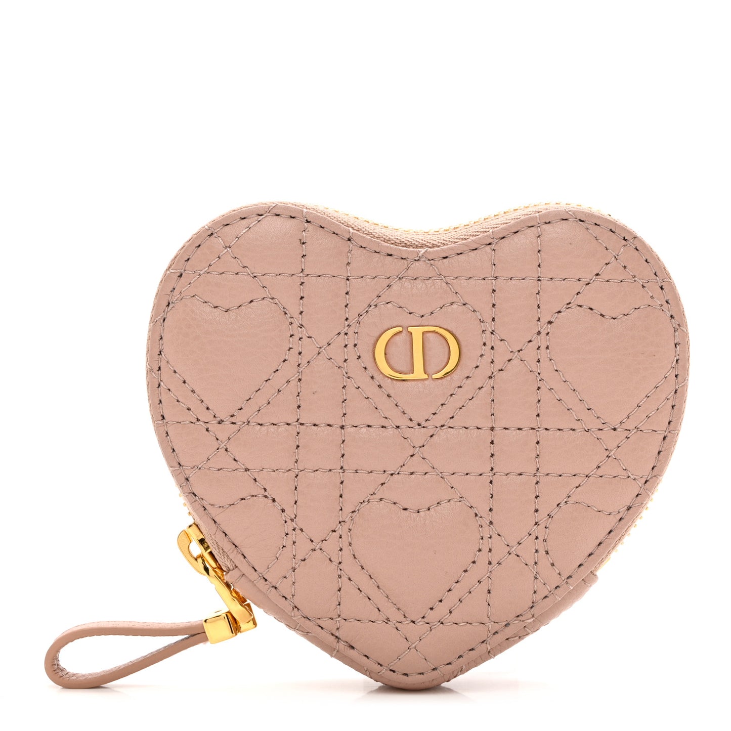 Calfskin Cannage Dioramour Caro Heart Pouch With Chain