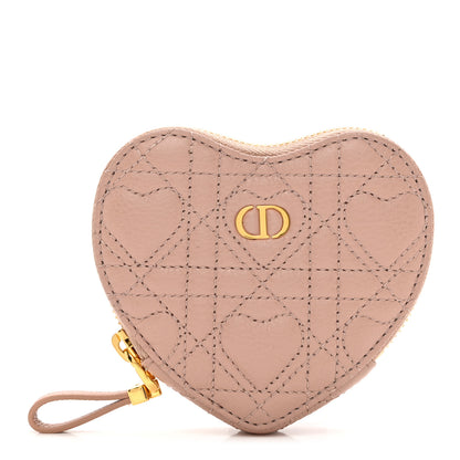 Christian Dior Calfskin Cannage Dioramour Caro Heart Pouch With Chain 1 of 7