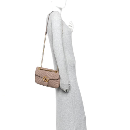 Gucci Calfskin Matelasse Small GG Marmont Shoulder Bag Porcelain Rose 2 of 10