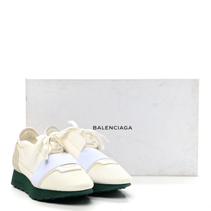 Balenciaga Mesh Calfskin Neoprene Womens Race Runner Sneakers 36 White 11 of 11