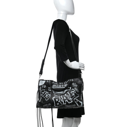 Balenciaga Agneau Arena Graffiti All Over Classic Hardware City Black White 2 of 9