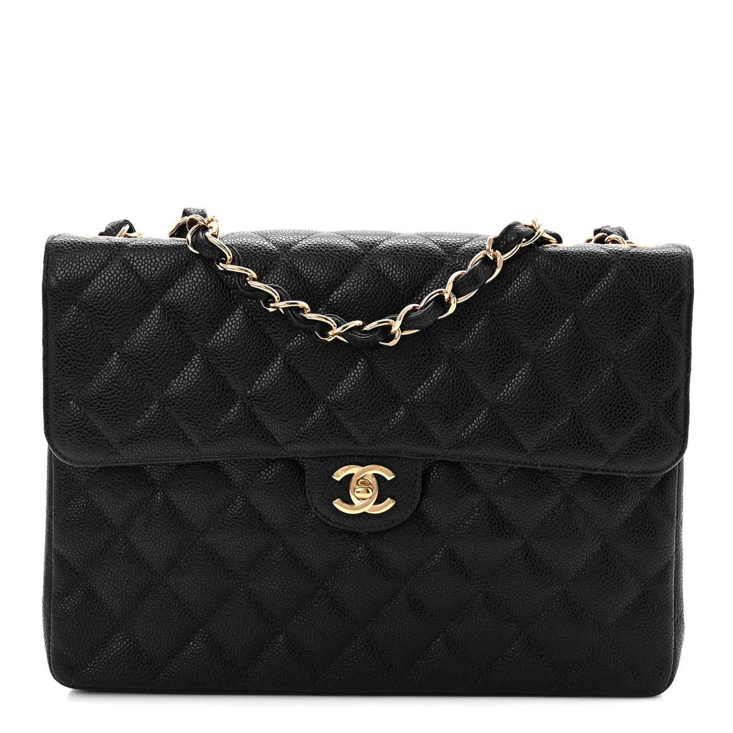 Caviar Jumbo Single Flap Black
