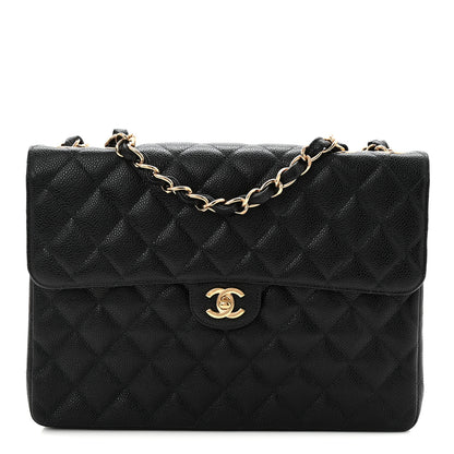 Chanel Caviar Jumbo Single Flap Black 1 of 10