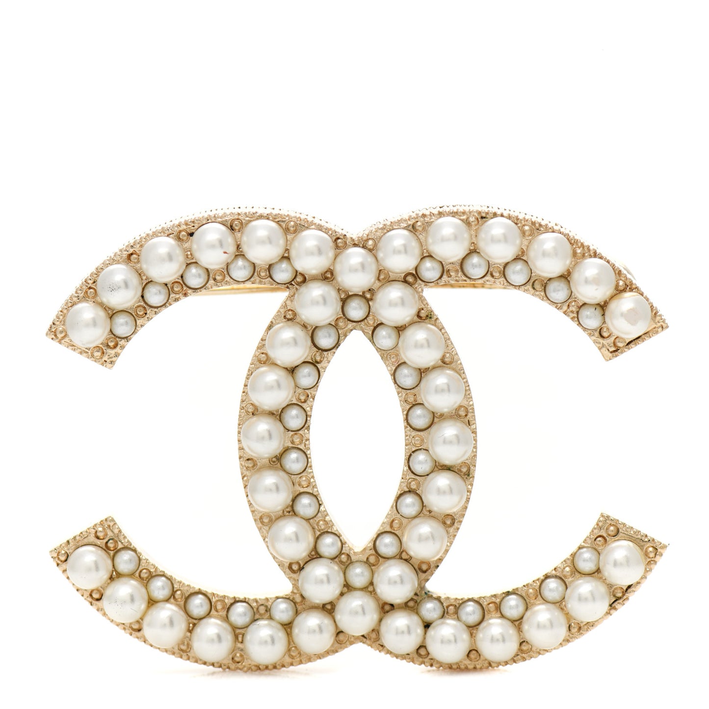 Pearl CC Brooch Gold