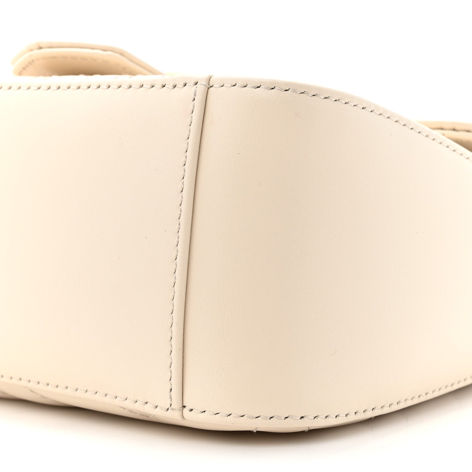 Gucci Calfskin Matelasse Mini GG Marmont Top Handle Shoulder Bag White 9 of 12