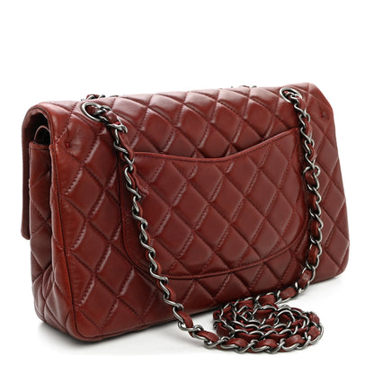 Chanel Lambskin Quilted Medium Double Flap Burgundy 3 of 10