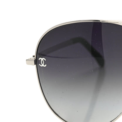 Chanel Aviator CC Sunglasses 4189-T-Q Silver 9 of 10