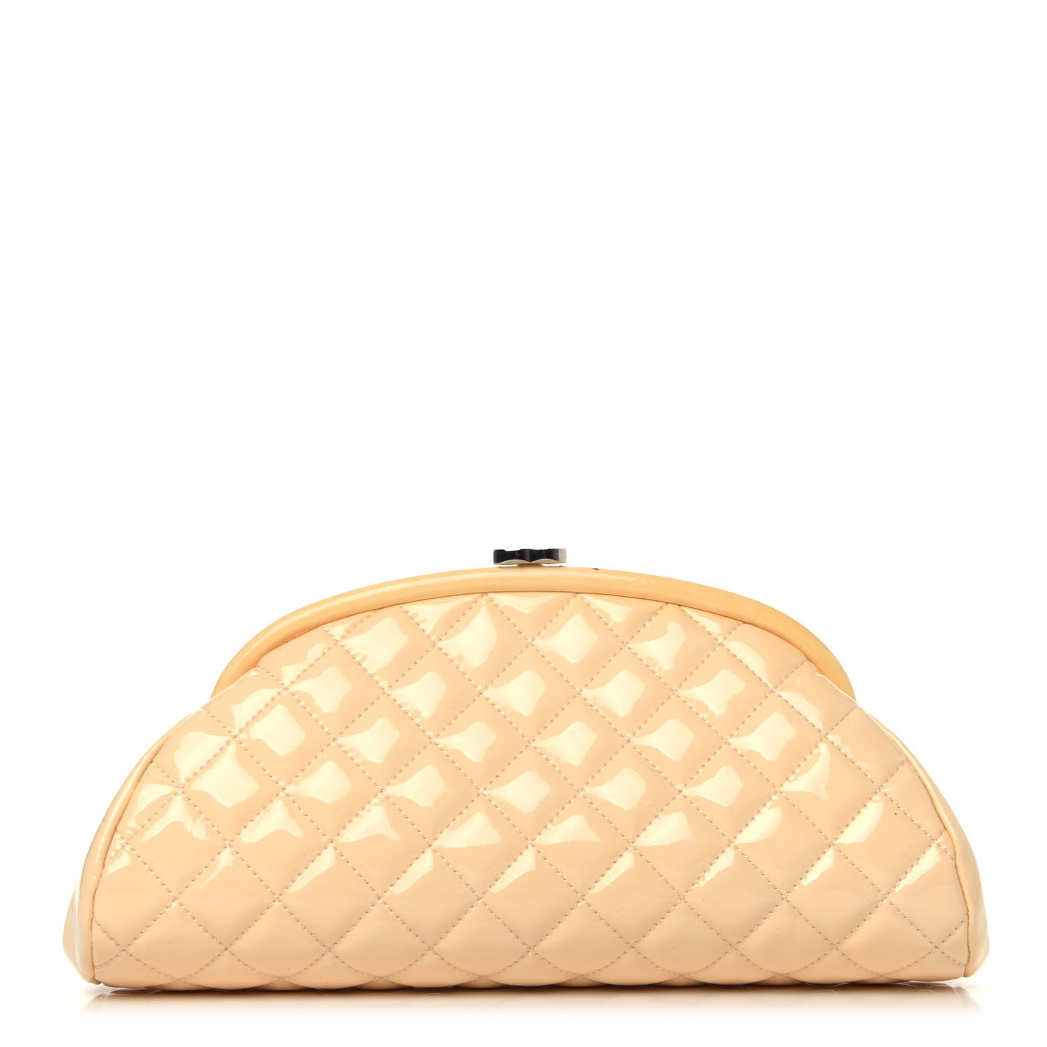 Chanel Patent Quilted Timeless Clutch Beige 1 of 11
