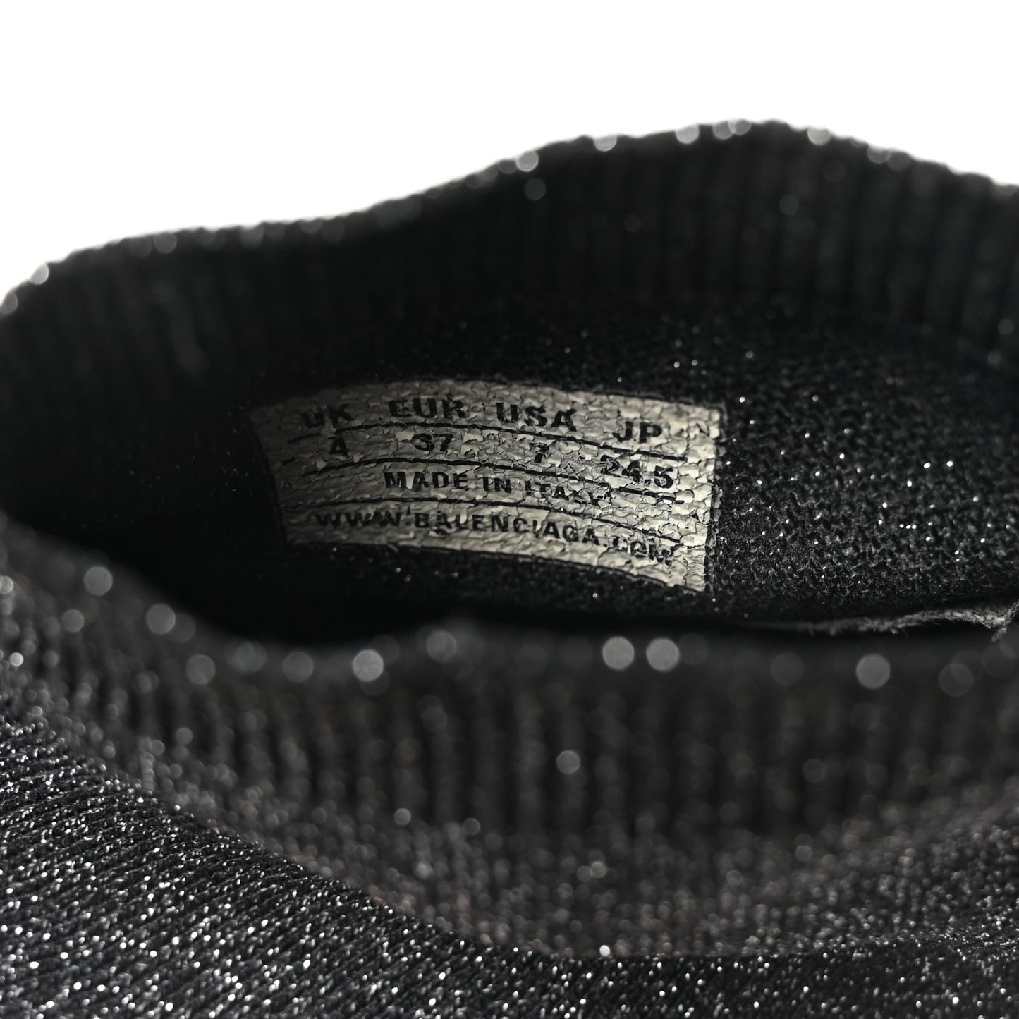 Laminated Knit Bi-Color Sole Womens Speed Sneakers 37 White Black