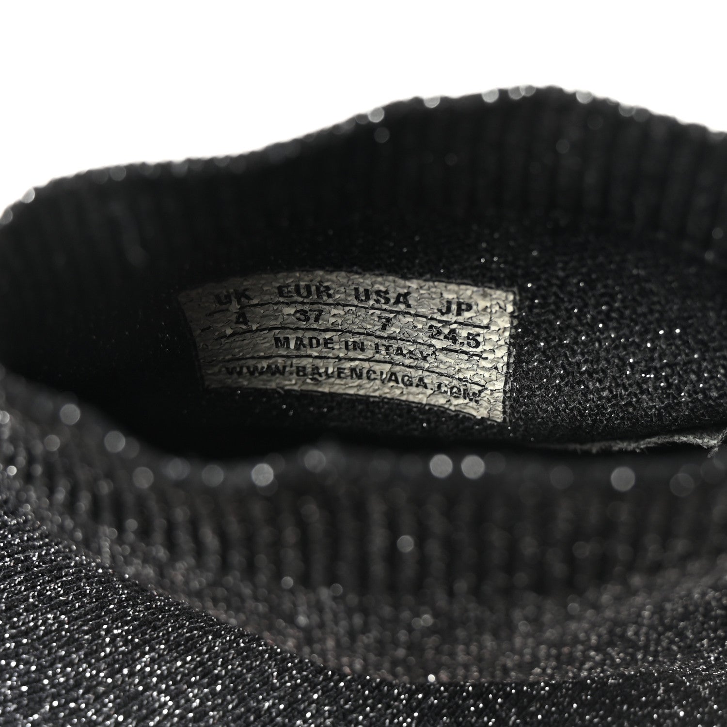 Balenciaga Laminated Knit Bi-Color Sole Womens Speed Sneakers 37 White Black 9 of 10