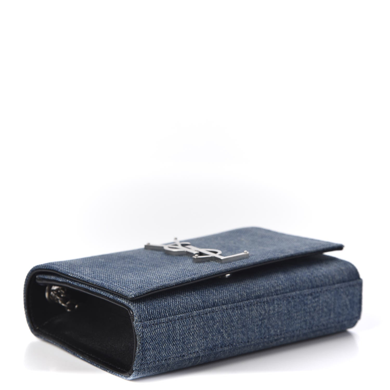 Saint Laurent Denim Small Classic Monogram Kate Satchel Blue 3 of 9