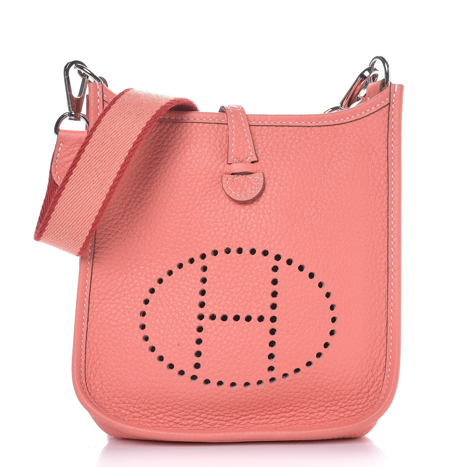 Hermes Taurillon Clemence Amazone Evelyne TPM Crevette Rouge Casaque 1 of 8