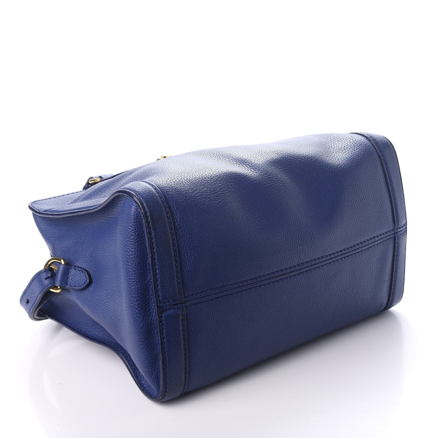 Pebbled Calfskin Small Skull Padlock Zip Around Tote Ultramarine