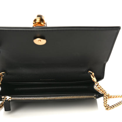 Saint Laurent Smooth Calfskin Classic Monogram Kate Tassel Chain Wallet Black 4 of 9