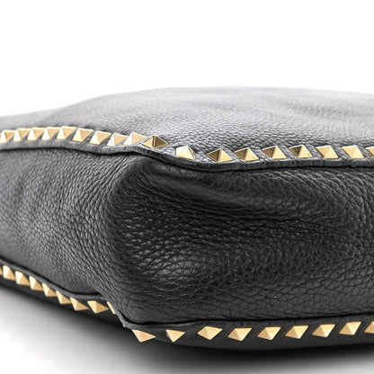 Valentino Garavani Pebbled Calfskin Large Rockstud Flip-Lock Messenger Bag Black 9 of 12