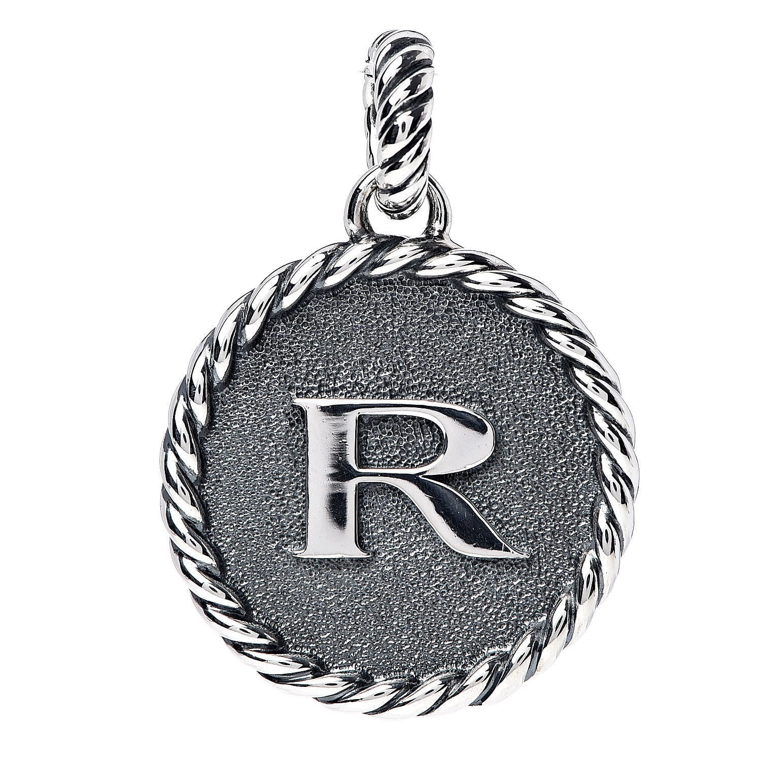 David Yurman Sterling Silver Cable Collectibles Initial R Charm Pendant 1 of 3