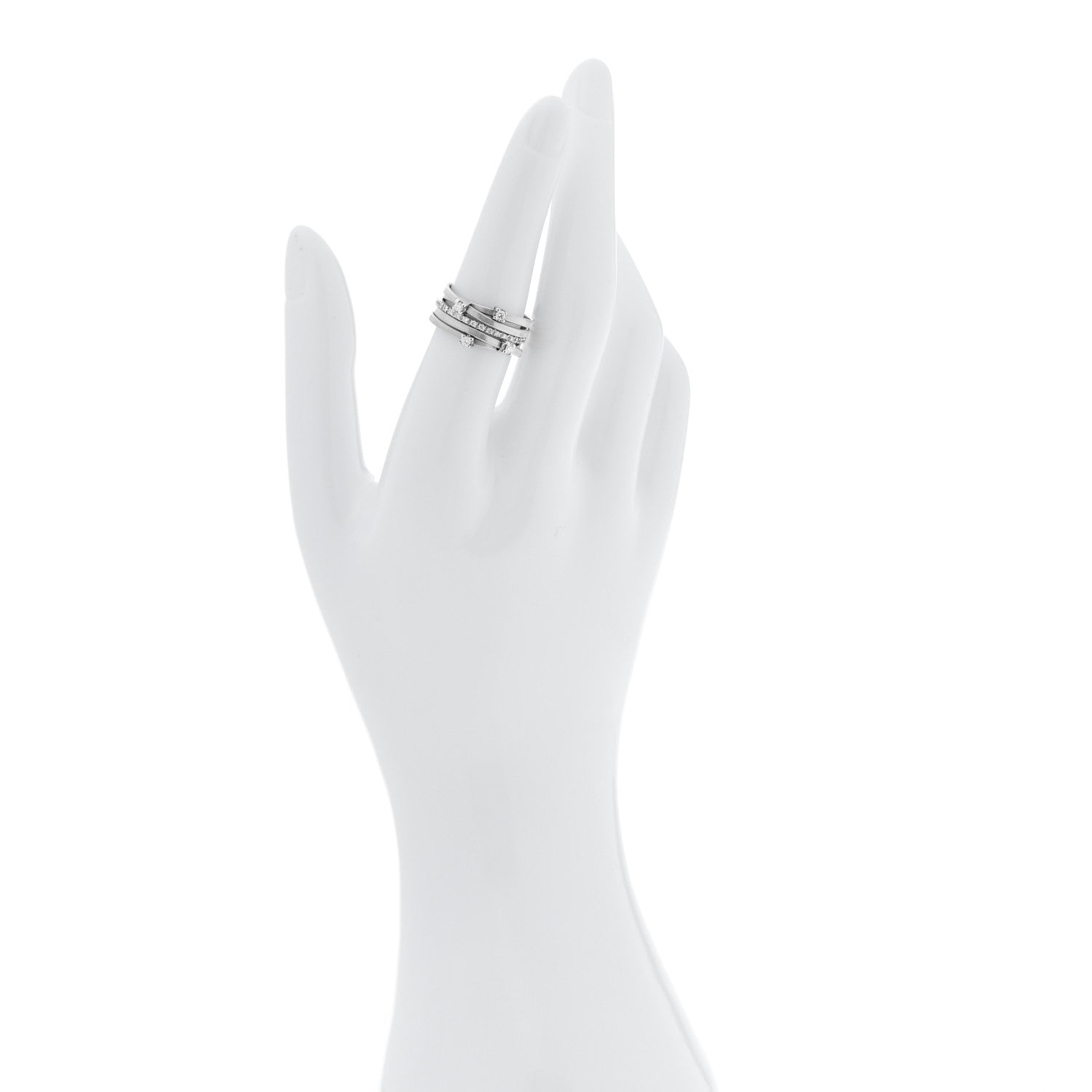 Marco Bicego 18K White Gold Diamond Five Strand Goa Ring 53 6.25 2 of 6