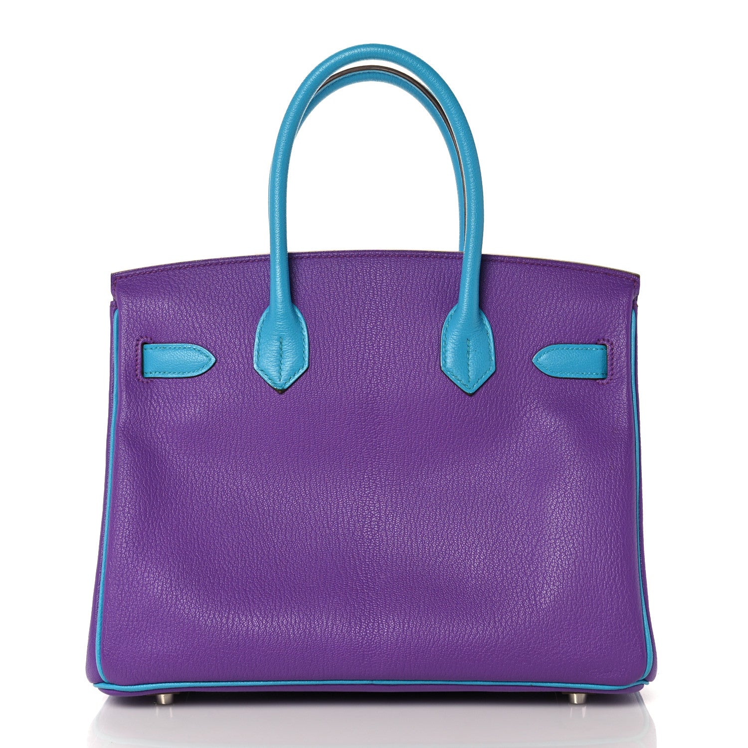 Hermes Chevre Horseshoe Birkin 30 Parme Bleu Aztec 4 of 35
