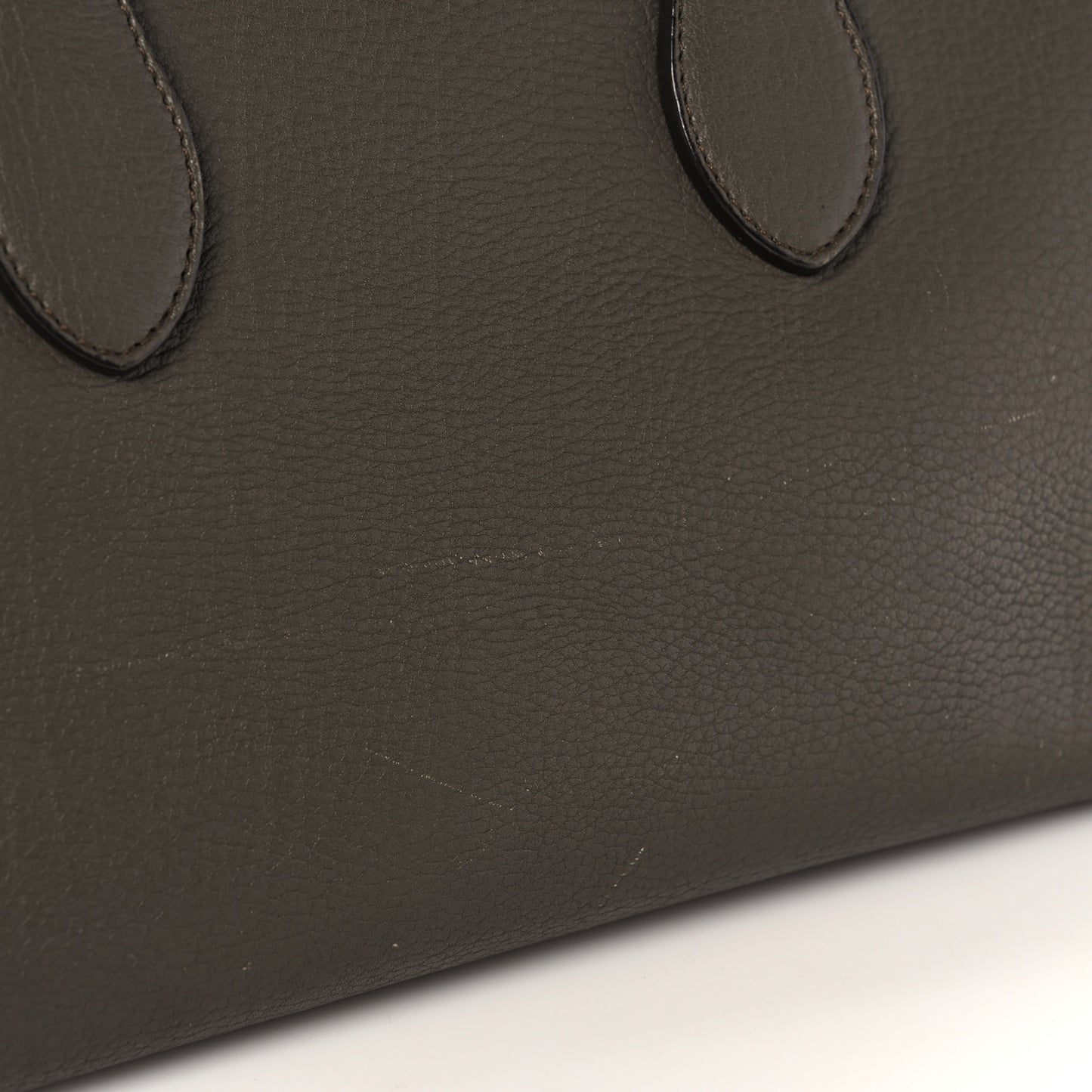 Crisped Calfskin Small Tie Knot Tote Dark Khaki