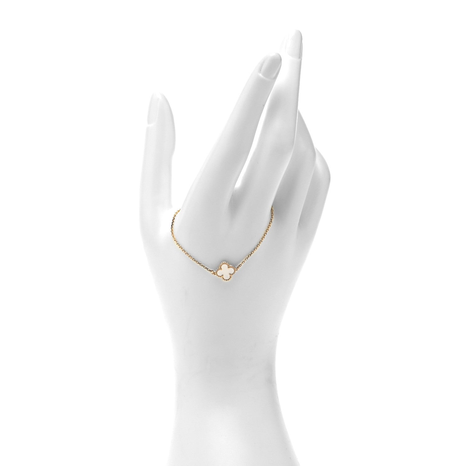 Van Cleef & Arpels 18K Yellow Gold Mother of Pearl Sweet Alhambra Bracelet 2 of 6