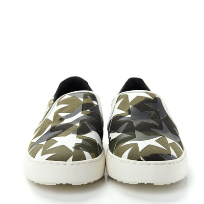 Valentino Garavani Canvas Calfskin Camustars Rockstud Slip On Sneakers 37 Army Green White 2 of 10