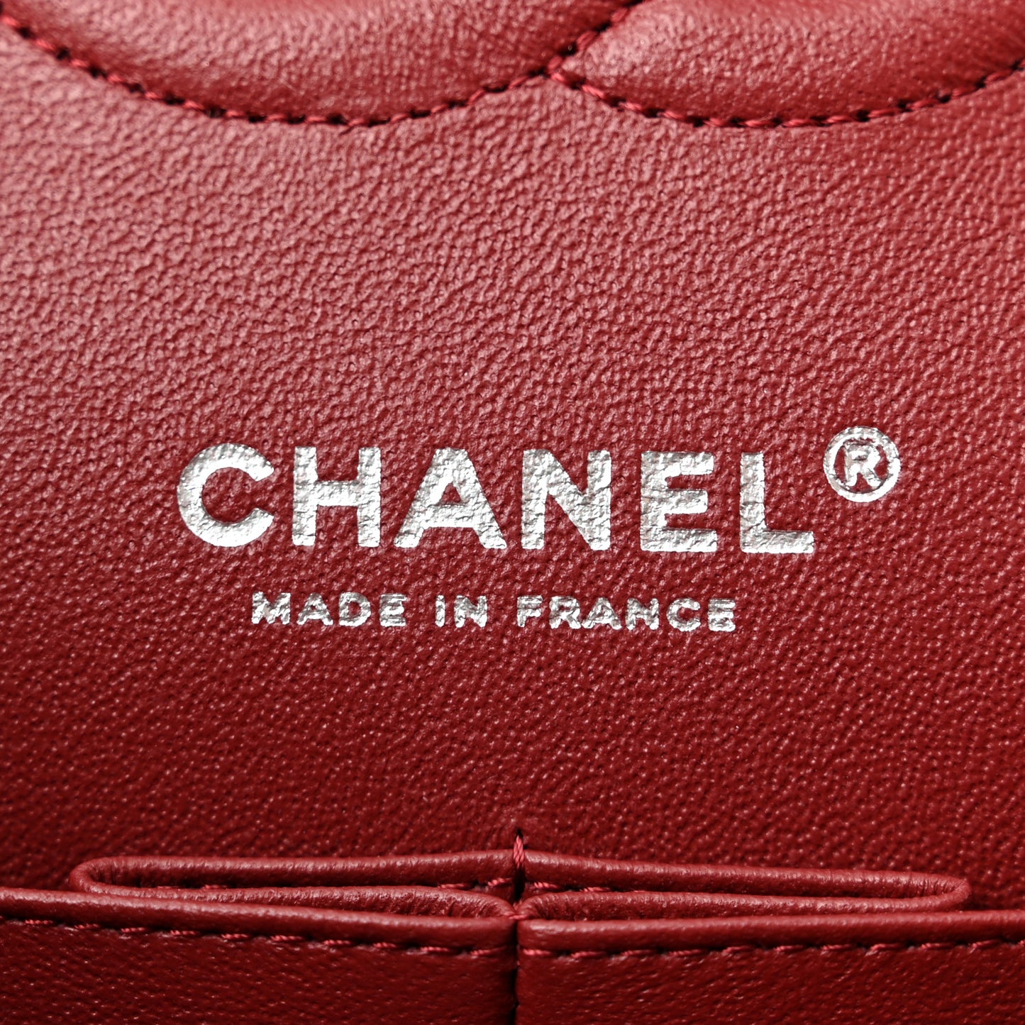 Caviar Quilted Medium Double Flap Dark Red