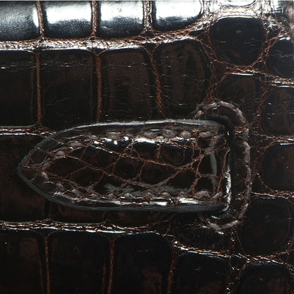 Hermes Shiny Porosus Crocodile Kelly Sellier 25 Cocoan 20 of 28