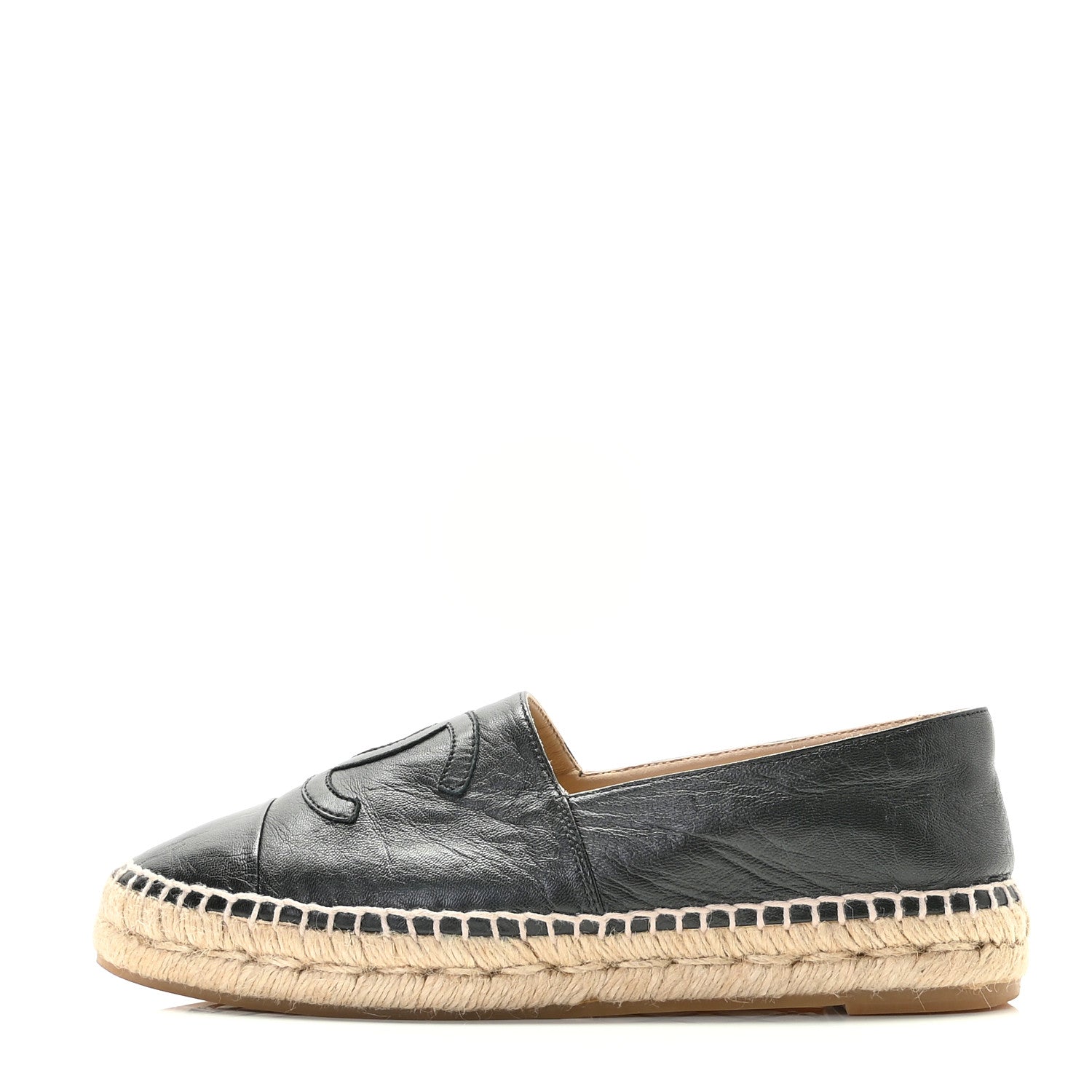 Chanel Lambskin CC Espadrilles 38 Black 1 of 15