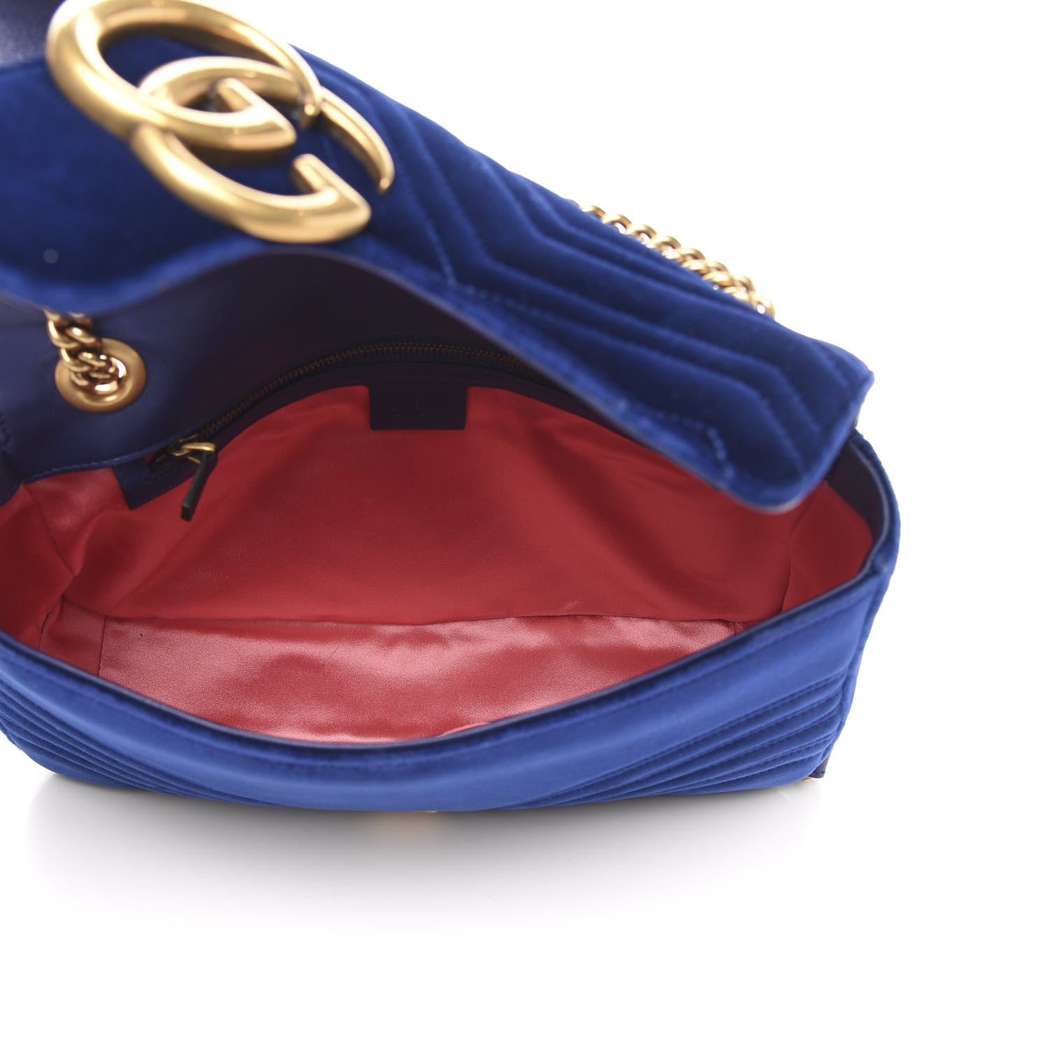 Gucci Velvet Matelasse Medium GG Marmont Shoulder Bag Cobalt Blue 5 of 12