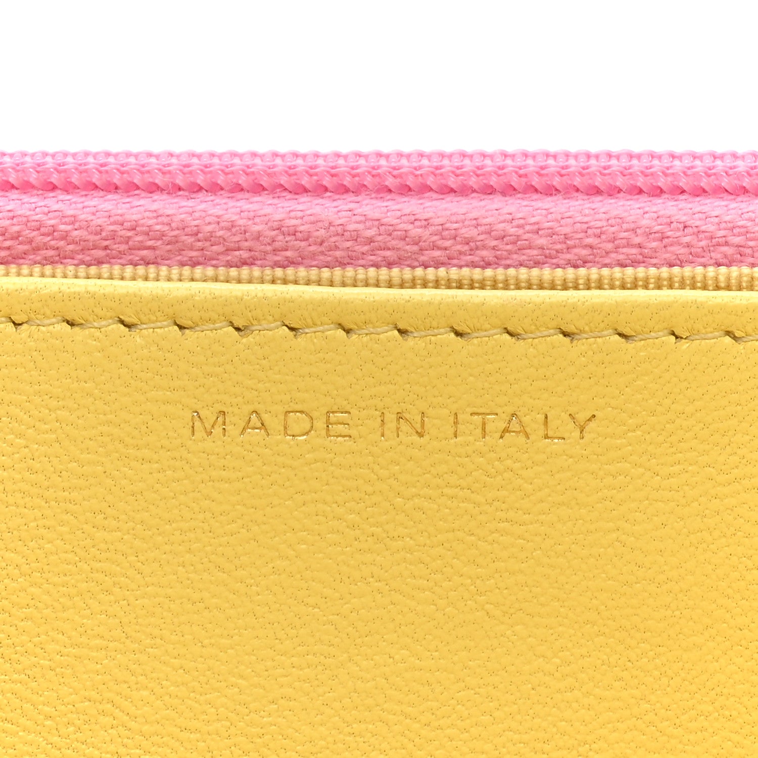 Chanel Lambskin Quilted Wallet On Chain WOC Pink Yellow 8 of 12