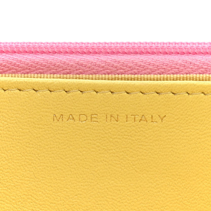Chanel Lambskin Quilted Wallet On Chain WOC Pink Yellow 8 of 12