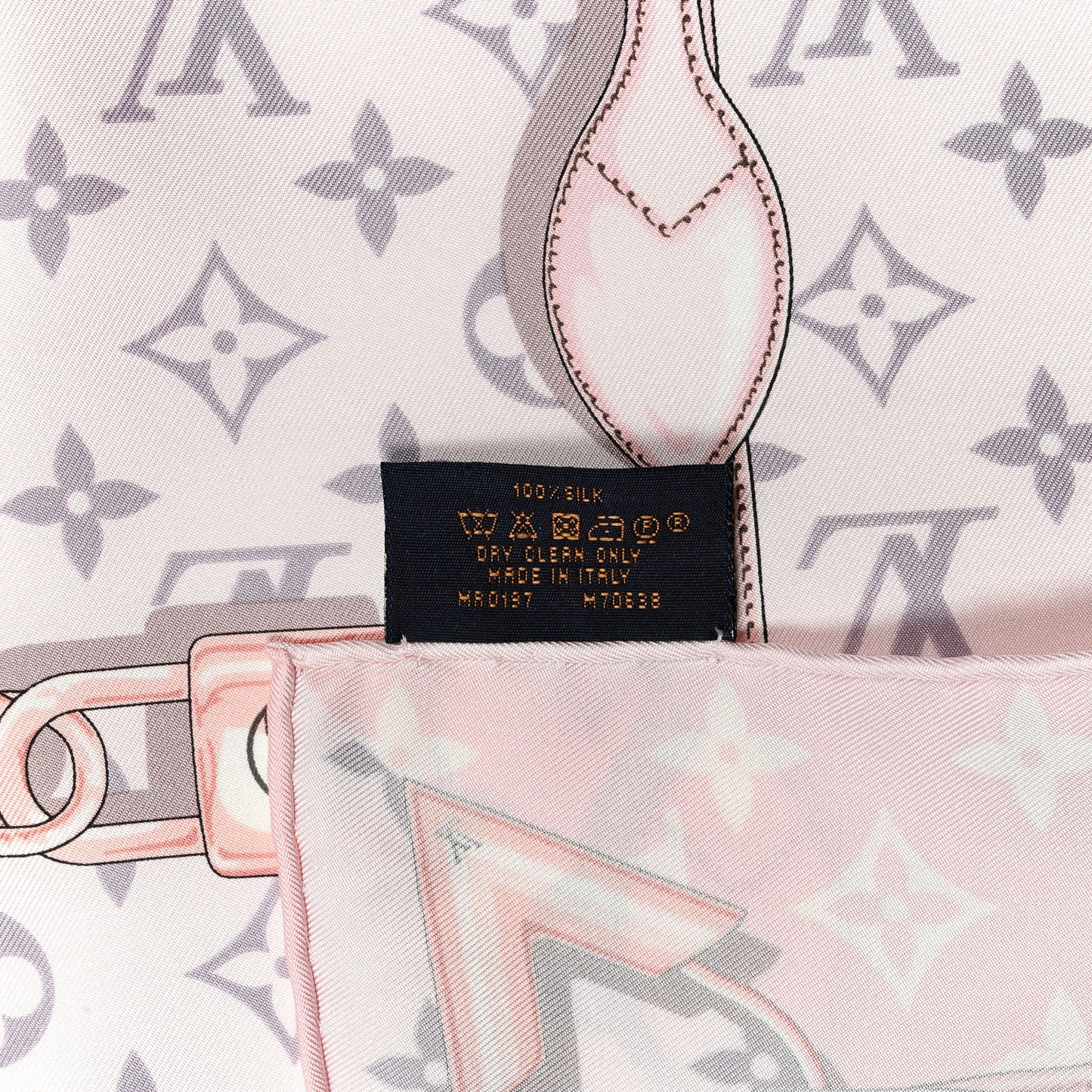 Silk Monogram Confidential Square Scarf Light Pink