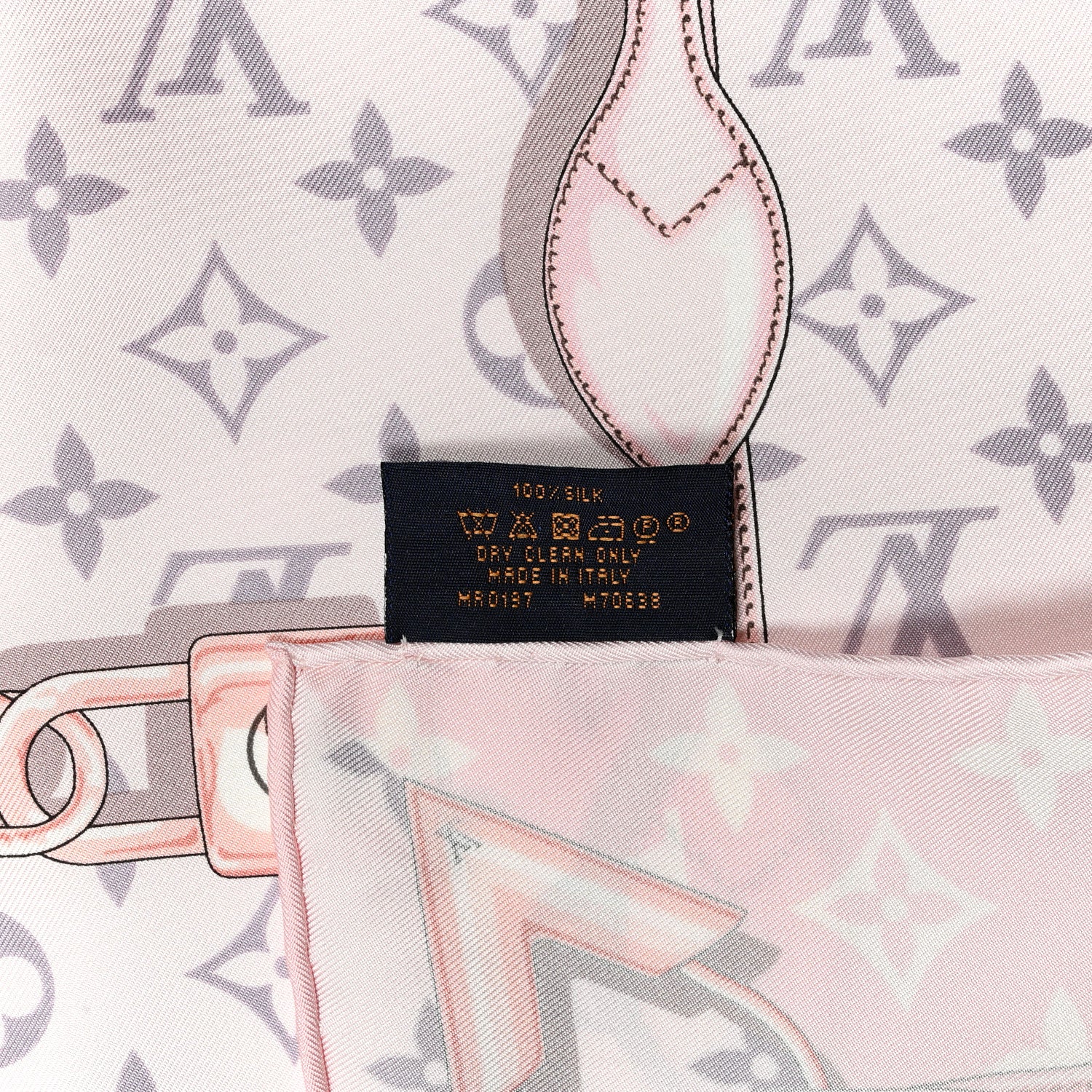 Louis Vuitton Silk Monogram Confidential Square Scarf Light Pink 5 of 5