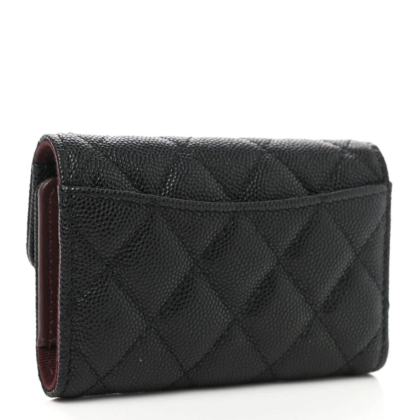 Caviar Quilted Classic 4 Key Holder Wallet Black