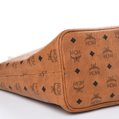 MCM Visetos Medium Shopper Cognac Off White 7 of 9